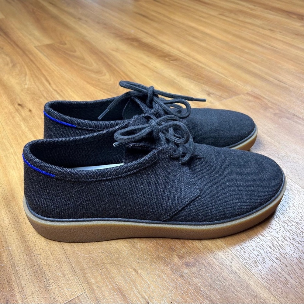 Rothys Mens Knit Sneakers Dark‎ Gray Gum Sole Eco Casual Lace Up 11.5